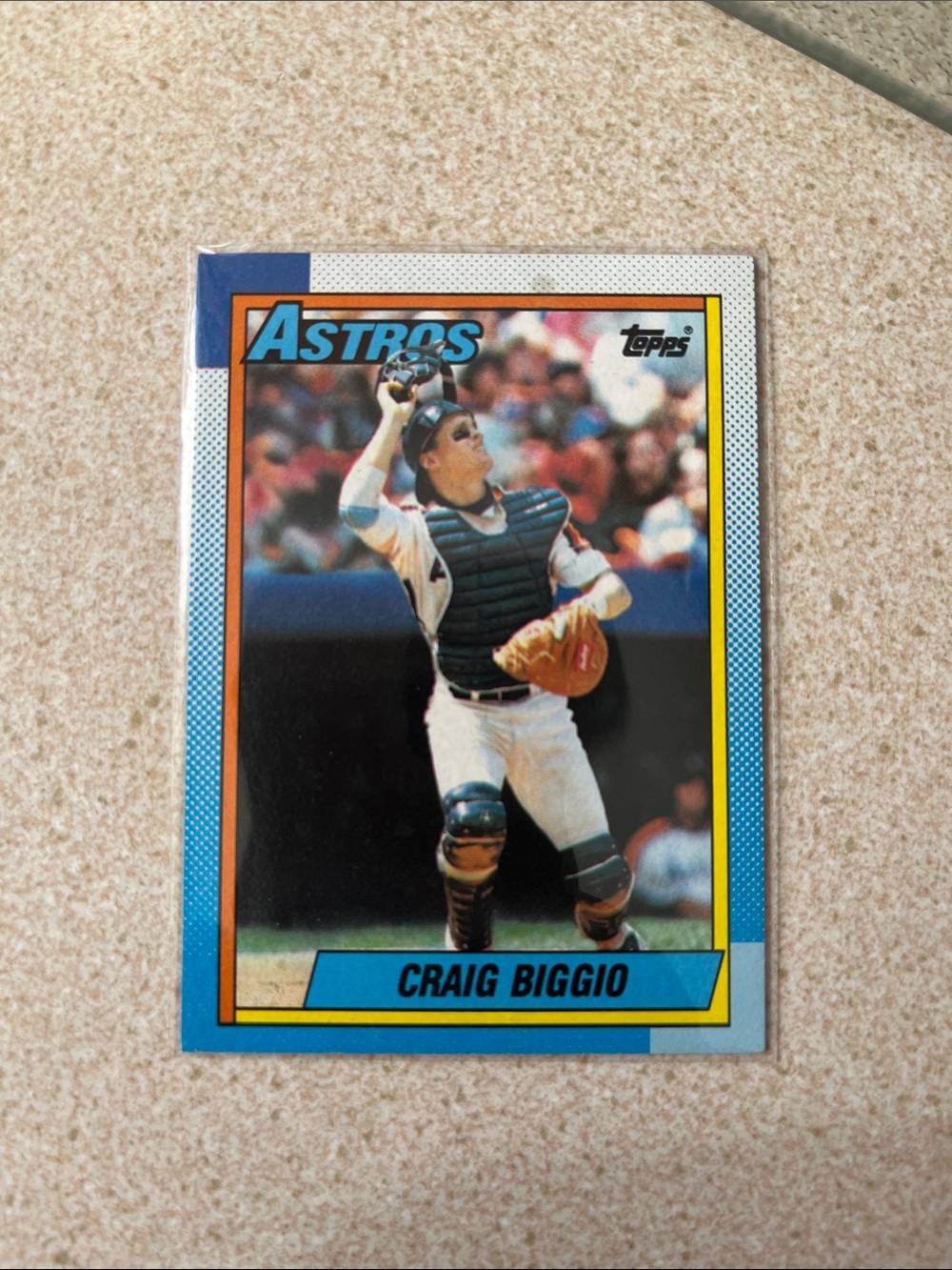 Topps Astros Craig Biggio Card #157 with Blue and Yellow Trim